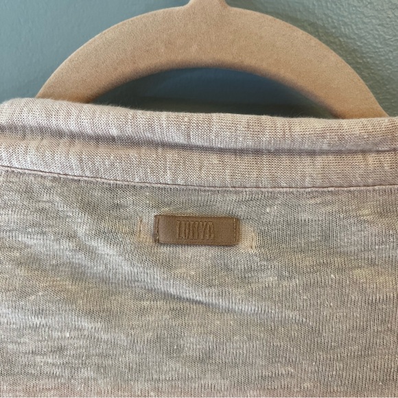 Lunya Cardigan Solid Pastel Pink 100% Linen Open Front Knit One Size O/S EUC - Picture 5 of 8